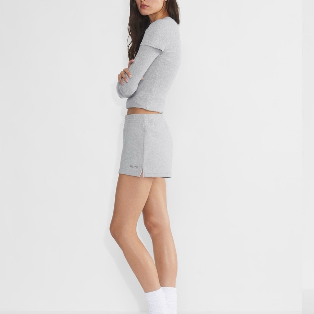 Tna Airy Fleece Perfect Micro Shorts in Heather Gray